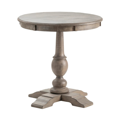 Crestview Collection Pembroke 28" x 28" x 28" Occasional Plantation Recycled Pine Round Accent Table In White Wash Finish - CVFVR8039