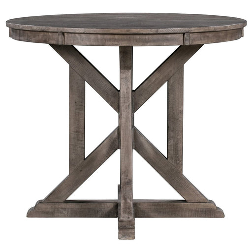 Crestview Collection Pembroke 36" x 36" x 30" Traditional Plantation Recycled Pine Wood Accent Table In Distressed Gray Finish - CVFVR8117