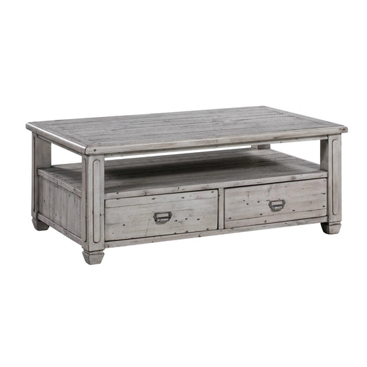 Crestview Collection Pembroke 50" x 30" x 20" Occasional Wood 2-Push-Through Drawer Rectangle Plantation Recycled Pine Cocktail Table - CVFVR8037