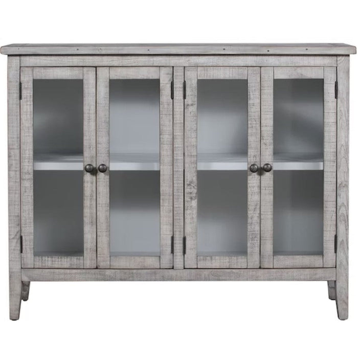 Crestview Collection Pembroke 54" x 18" x 42" 4 Door Traditional White Wash Wood Tall Plantation Recycled Pine Sideboard - CVFVR8030