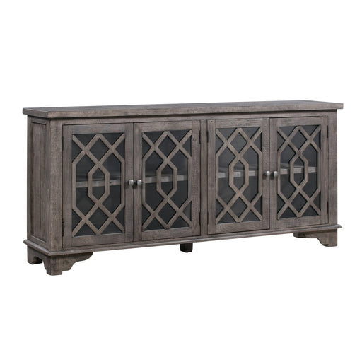 Crestview Collection Pembroke 72" x 16" x 34" 4-Door Traditional Distressed Gray Wood Plantation Recycled Pine Sideboard - CVFVR8029