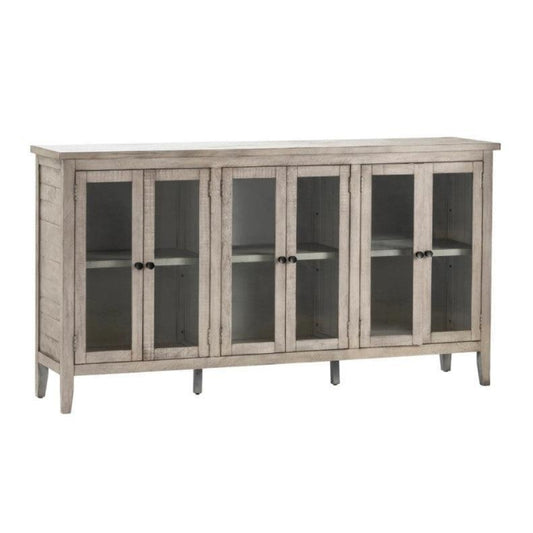 Crestview Collection Pembroke 79" x 18" x 42" 6-Door Traditional Wood Tall Plantation Recycled Pine Sideboard In Hudson Finish - CVFVR8112