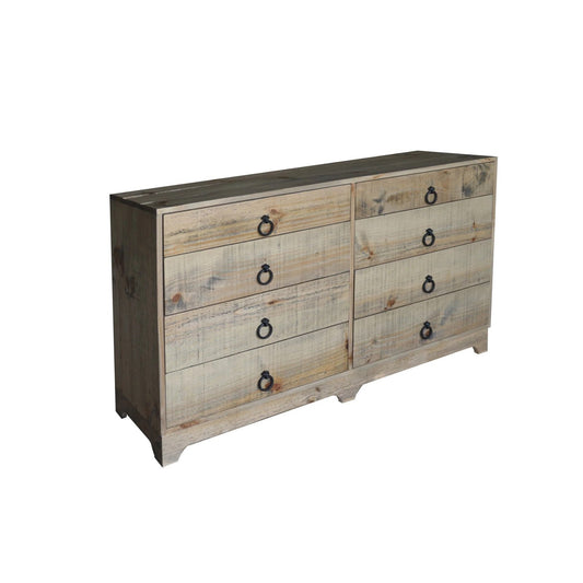 Crestview Collection Pleasant 60" x 16" x 36" 8-Drawer Rustic Brown Wood Grove Chest - CVFVR8252