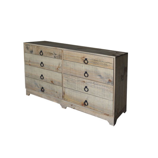 Crestview Collection Pleasant 60" x 16" x 36" 8-Drawer Rustic Brown Wood Grove Chest - CVFVR8252