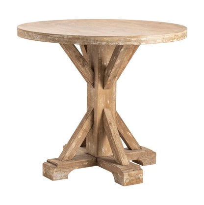 Crestview Collection Sonoma 36" x 36" x 31" Rustic Wood Large Accent Table In Light Brown Finish - CVFZR4527