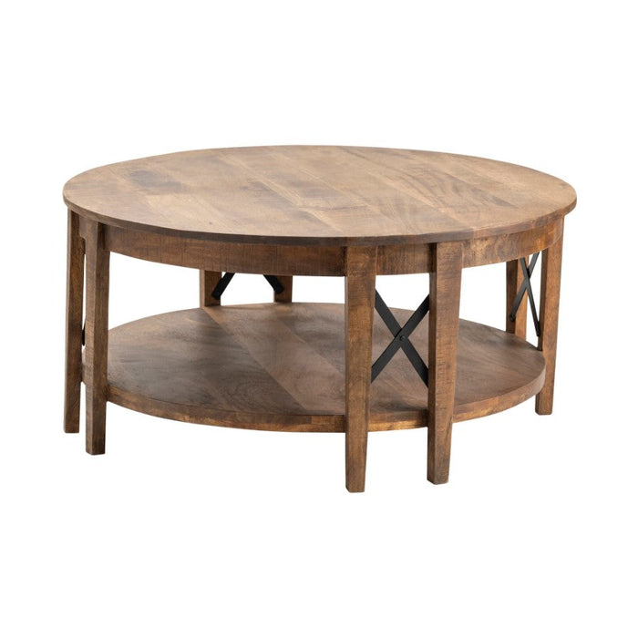 Crestview Collection Sutton Creek 38" x 38" x 18" Occasional Metal And Wood Cocktail Table - CVFNR869