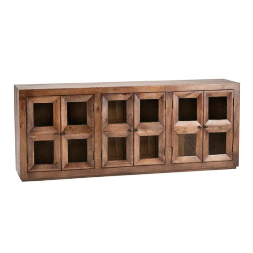 Crestview Collection Union 80" x 16" x 32" 6-Door Transitional Brown Wood Row Sideboard - CVFNR881