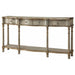 Crestview Collection Victoria 68" x 12" x 34" 3-Drawer Traditional Wood Console Table In Weathered White and Gold Finish - CVFZR912