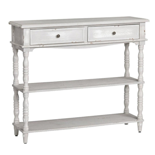 Crestview Collection Weston 42" x 13" x 36" 2-Drawer Traditional Wood Console Table In Chalk Gray Finish - CVFZR4535