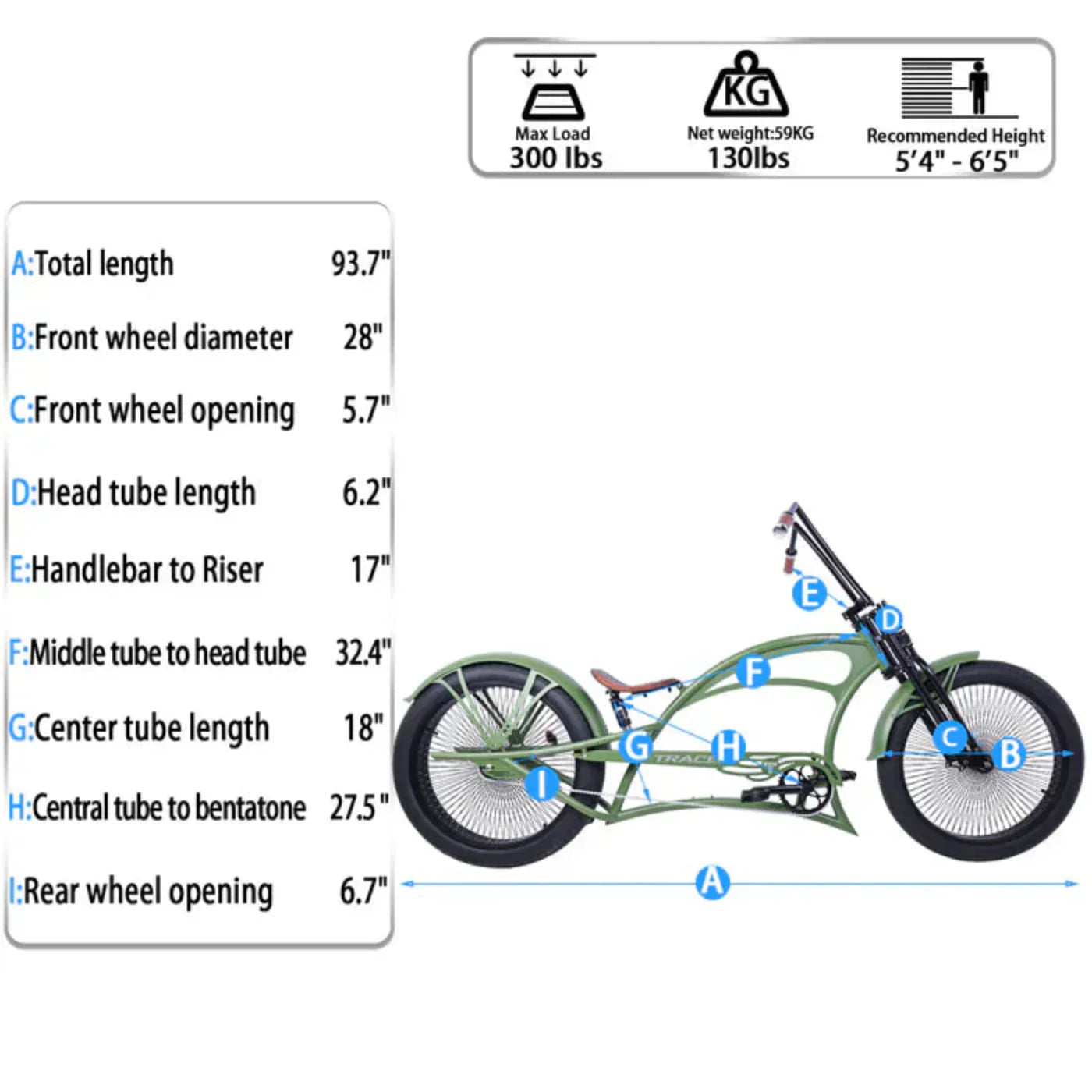 Tracer 26" Scorpion Pro DTS Stretch Chopper Cruiser Bike - MB-SP-PDTS-WHT