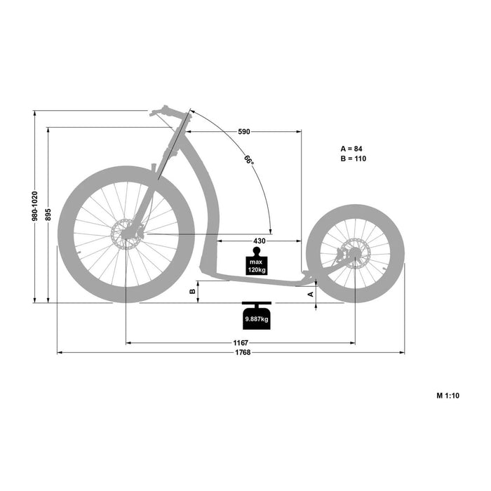 Crussis One Cross 9.2 Adult Sport Kick Scooter Off-Road Foot Bike