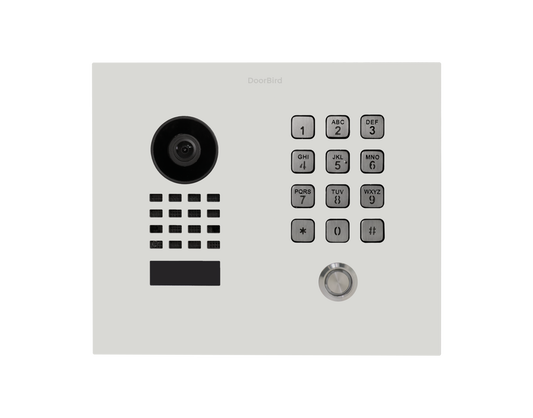 DoorBird D1101KH Classic Flush-Mount IP Video Door Station, 1 Call Button in Traffic White, RAL 9016