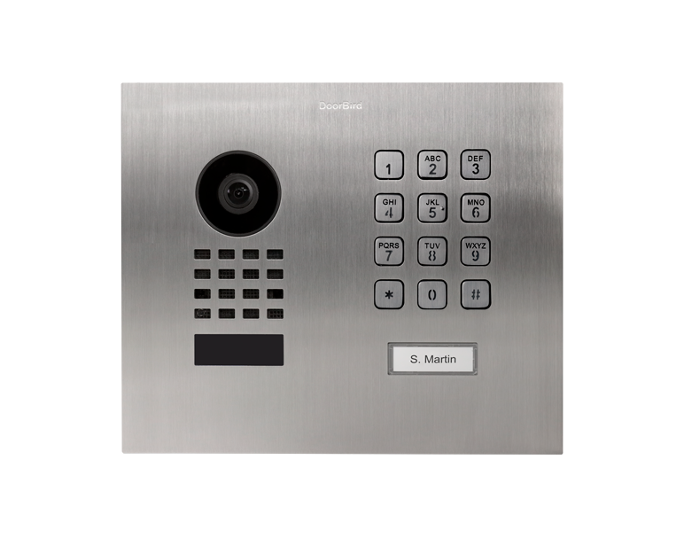 DoorBird D1101KH Modern Flush-Mount IP Video Door Station, 1 Call Button in Stainless Steel V4A