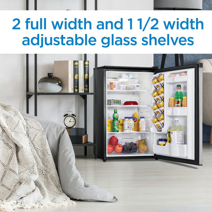 Danby - 4.4 CF All Refrigerator, Auto Defrost, Glass Cantilever Shelves, ESTAR Refrigerators - DAR044A4BSLDD