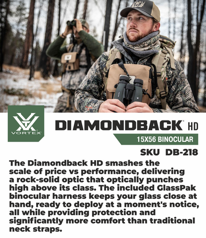 Vortex Optics DB-218 Diamondback HD 15x56 Binocular with Free Hat Bundle - DB-218_Hat-CD