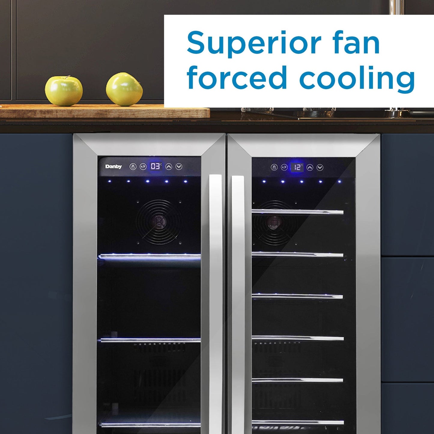 Danby - 5.2 CuFt Beverage Center, French Door Design, LED LightsBeverage Center - DBC052A1BSS