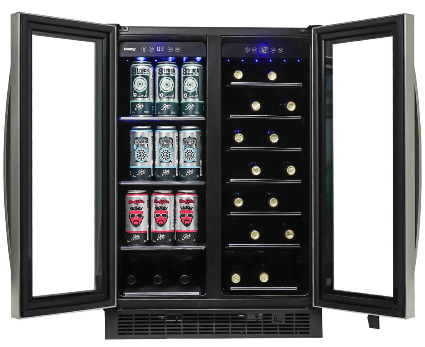 Danby - 5.2 CuFt Beverage Center, French Door Design, LED LightsBeverage Center - DBC052A1BSS
