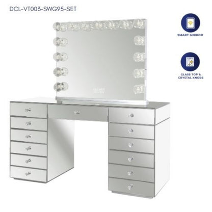 DoCareLife Sofia Vanity w/ Mirror Silver - DCL-VT003-SWG95-SET