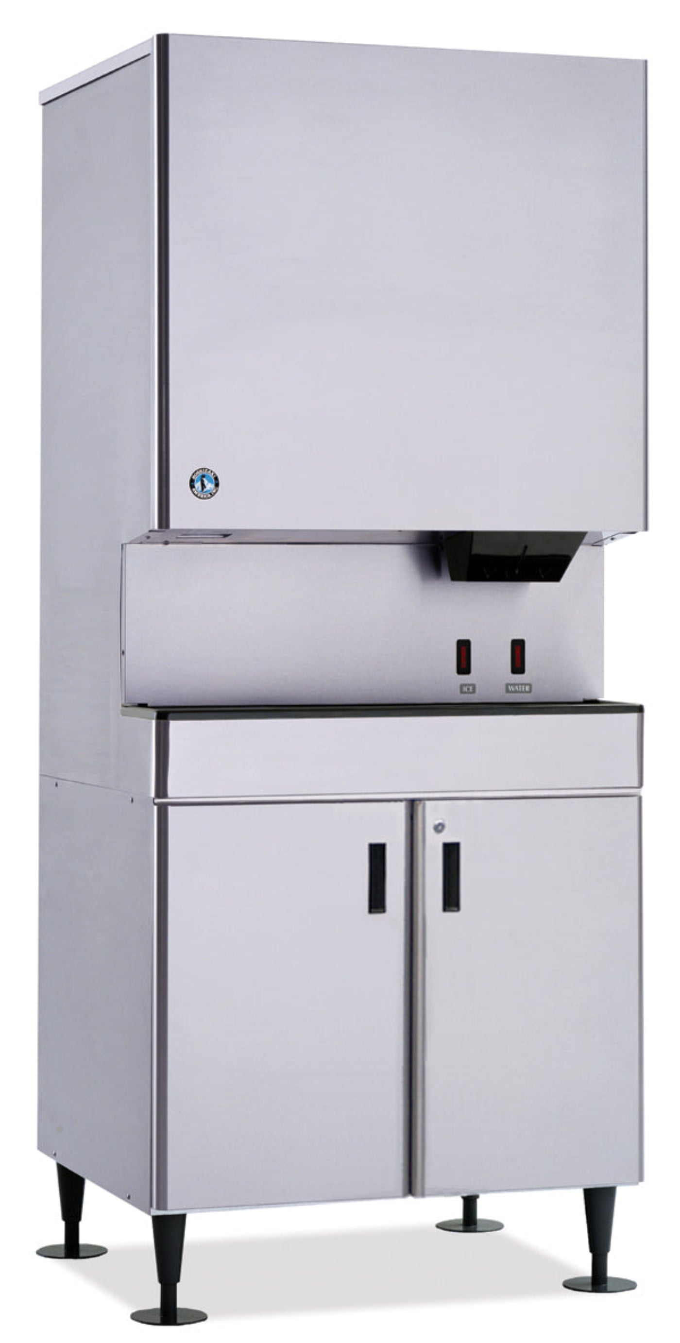 Hoshizaki  | 34" Wide Hands Free Water-Cooled Small Cubelet Ice & Water Dispenser w/ Built-In Storage Bin - DCM-751BWH-OS
