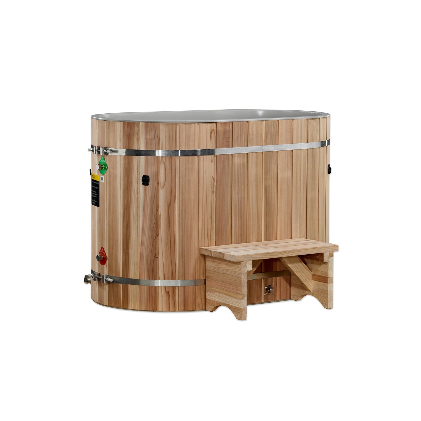 Golden Designs Oval Barrel Tub Cold Plunge (50-P) Pacific Cedar - 3/4 IN-OUT without Motor - DCT-BO-50-PLPC-34