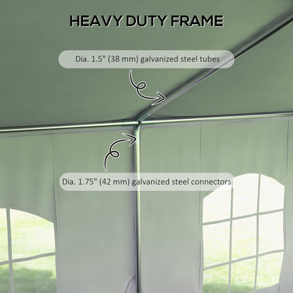 Outsunny 19.5' x 39' Large Sun Shade Canopy Tent for Parties, Weddings, BBQ, White - 84C-512V00WT