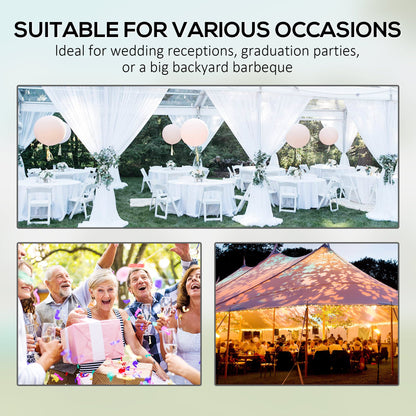 Outsunny 19.5' x 39' Large Sun Shade Canopy Tent for Parties, Weddings, BBQ, White - 84C-512V00WT