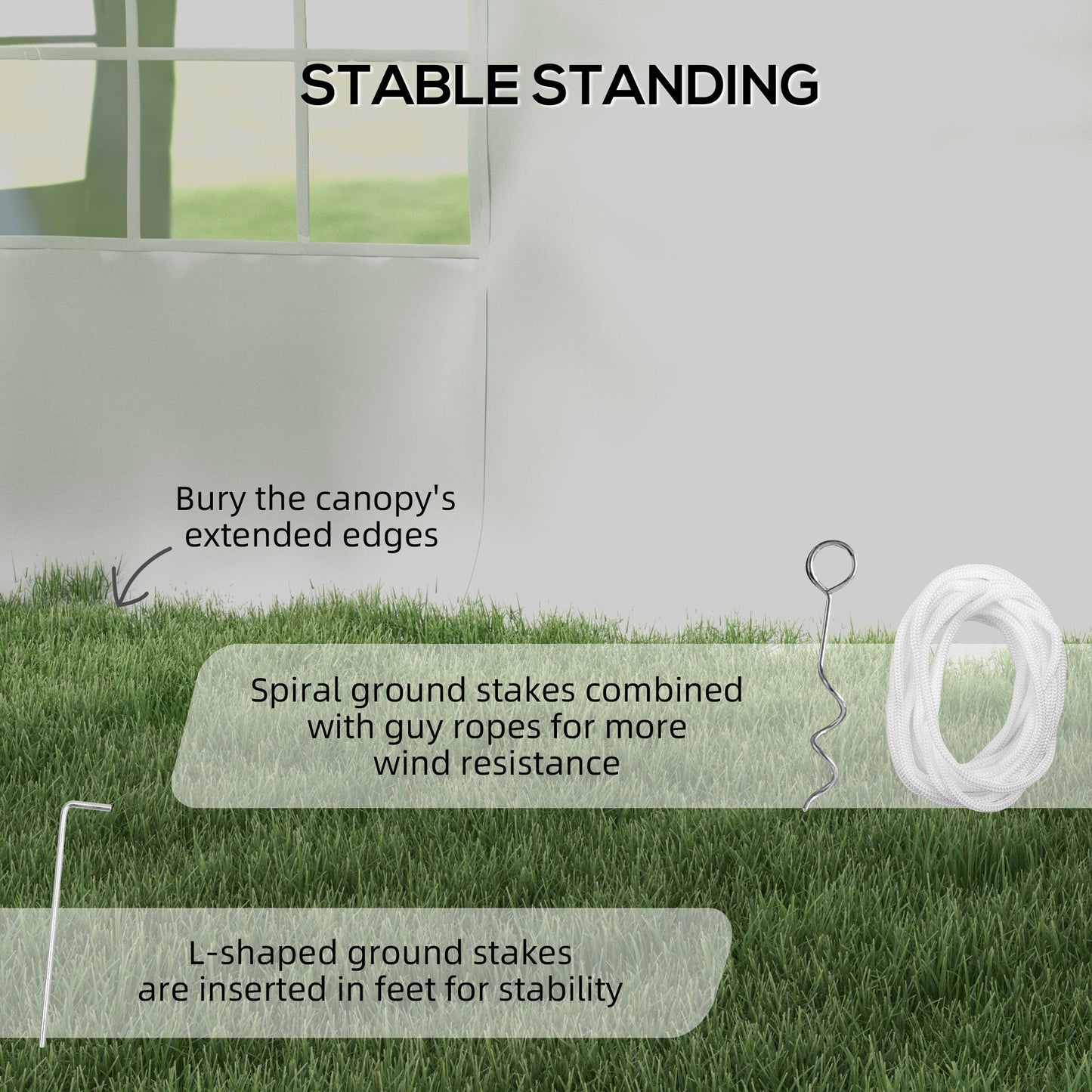 Outsunny 19.5' x 39' Large Sun Shade Canopy Tent for Parties, Weddings, BBQ, White - 84C-512V00WT