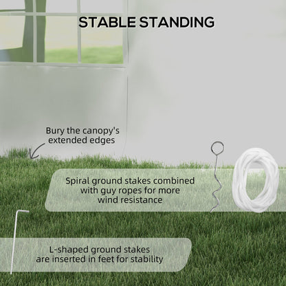 Outsunny 19.5' x 39' Large Sun Shade Canopy Tent for Parties, Weddings, BBQ, White - 84C-512V00WT