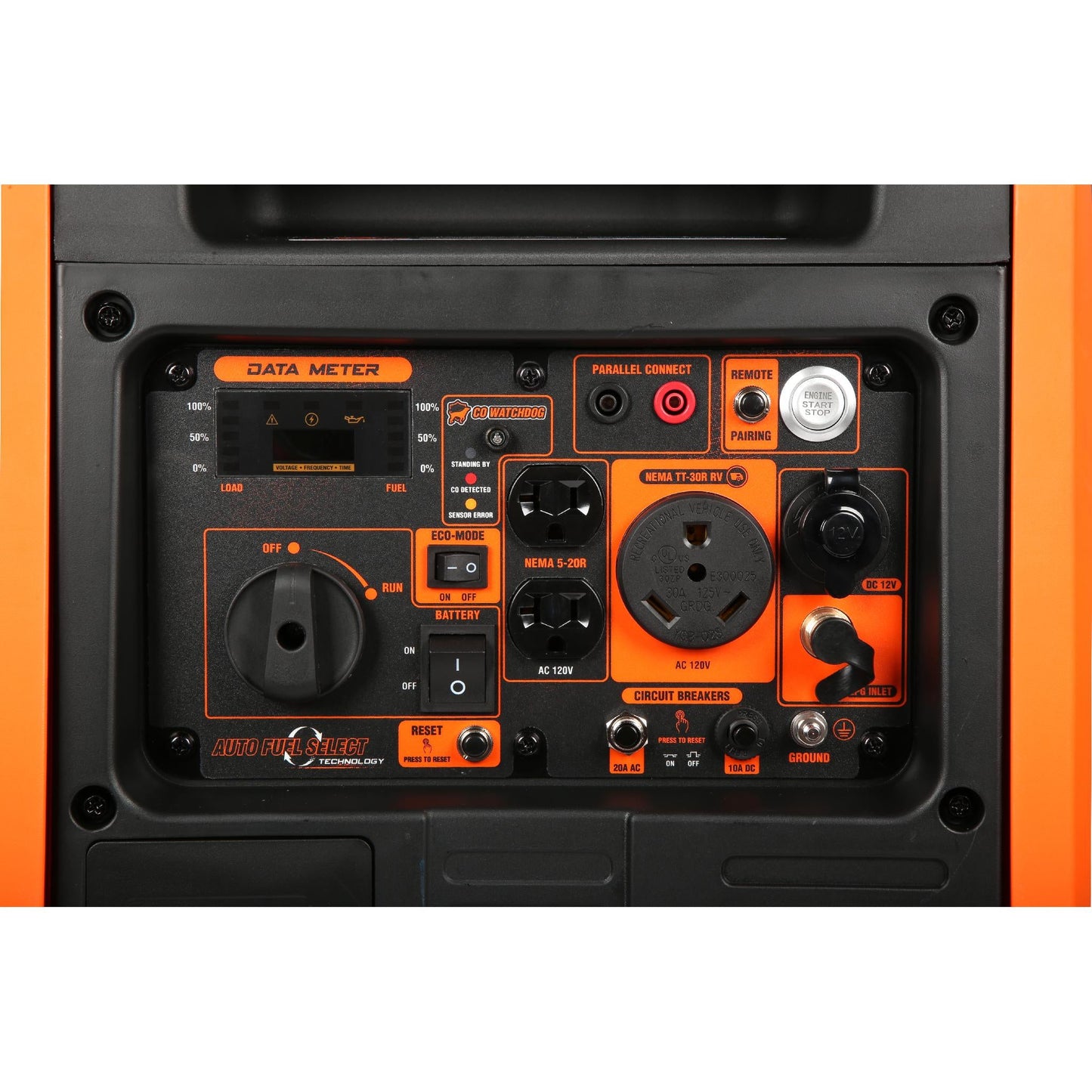 WEN DF452iX Super Quiet 4500-Watt Remote Electric Start Dual Fuel RV-Ready Portable Inverter Generator with Fuel Shut-Off and CO Watchdog - DF452iX