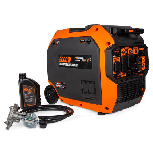 WEN DF500iX 5000-Watt Dual Fuel 120V/240V RV and EV-Ready Electric Start Portable Inverter Generator with Electric Vehicle Charging Ports - DF500iX