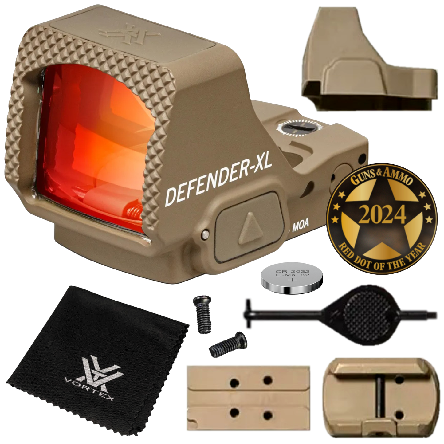 Vortex Optics Defender-XL 5 MOA Micro Red Dot, TAN - (DFXL-MRD5-T)