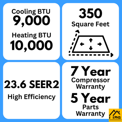 MRCOOL DIY5th Gen E Star 9,000 BTU Single Zone Mini Split Complete System 115V with 25 ft. DIY Quick Connect Line Set and DIYPRO Cable,   - DIY-09-HP-WM-115D25-O