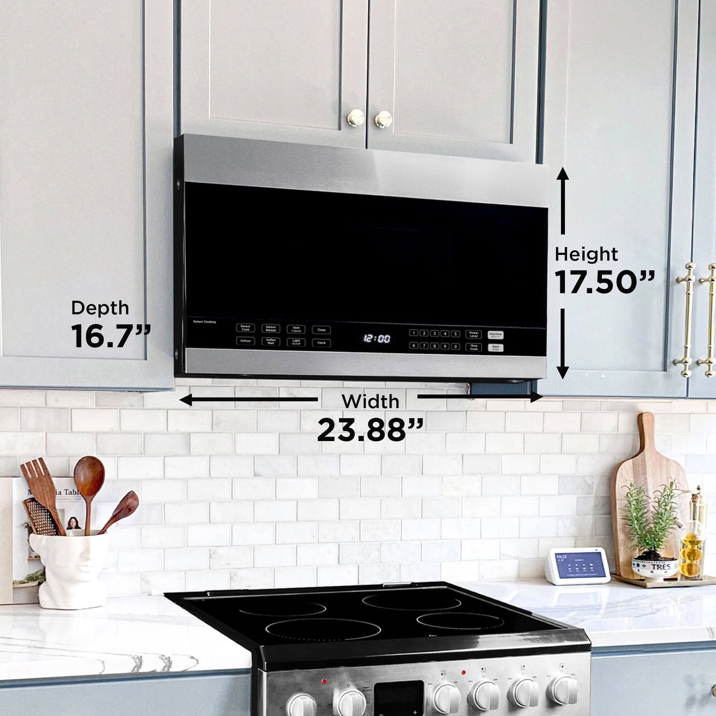 Danby - 24" OTR Microwave with Sensor Cooking Controls, 10 Power Levels OTR - DOM014401G1
