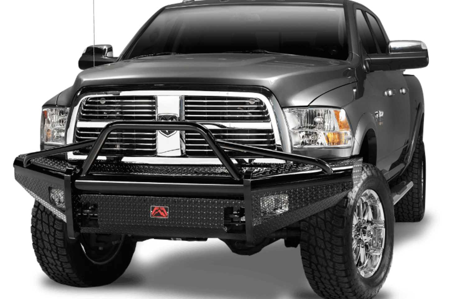 Fab Fours DR03-S1062-1 Dodge Ram 2500/3500 2003-2005 Black Steel Front Bumper with Pre-Runner Guard