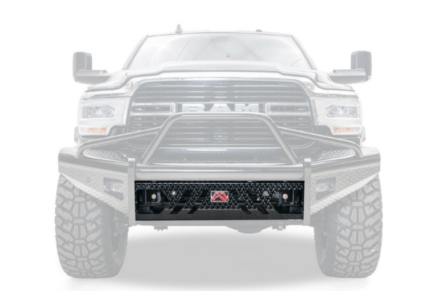 Fab Fours Black Steel No Guard Front Bumper 2019-2024 Dodge Ram 4500/5500 HD (New Body Style) DR19-S4461-1