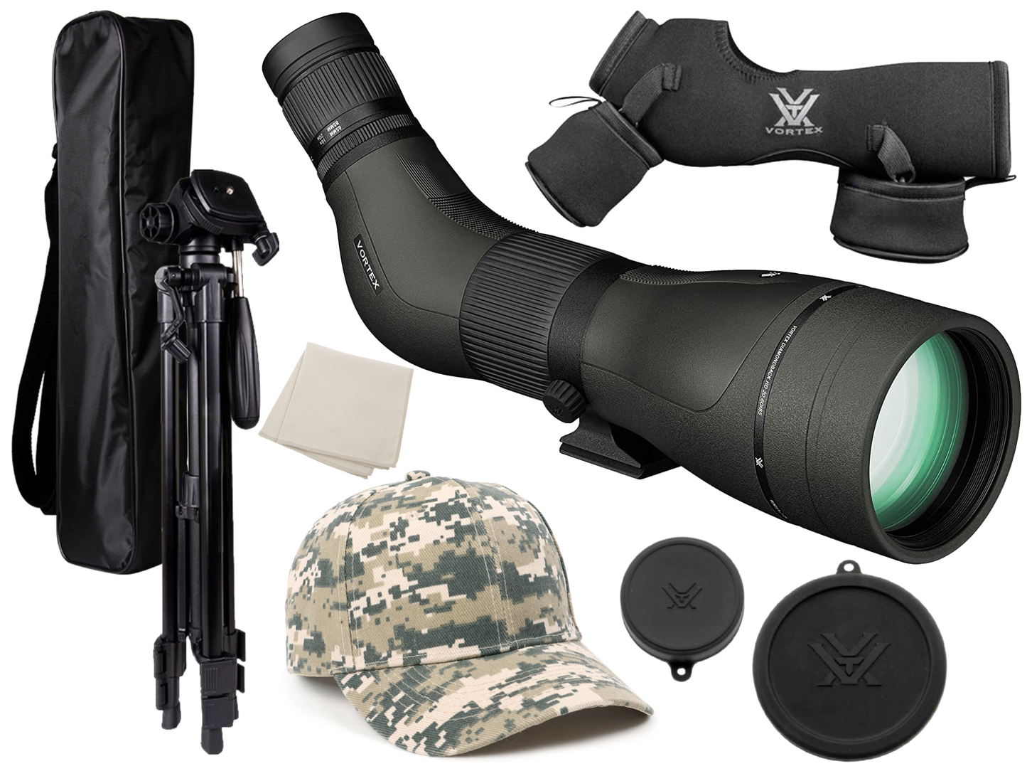 Vortex Optics Diamondback HD Spotting Scope, 20-60x85 with Gift (Tripod+Hat) - DS-85S_Hat-CD_SAB203