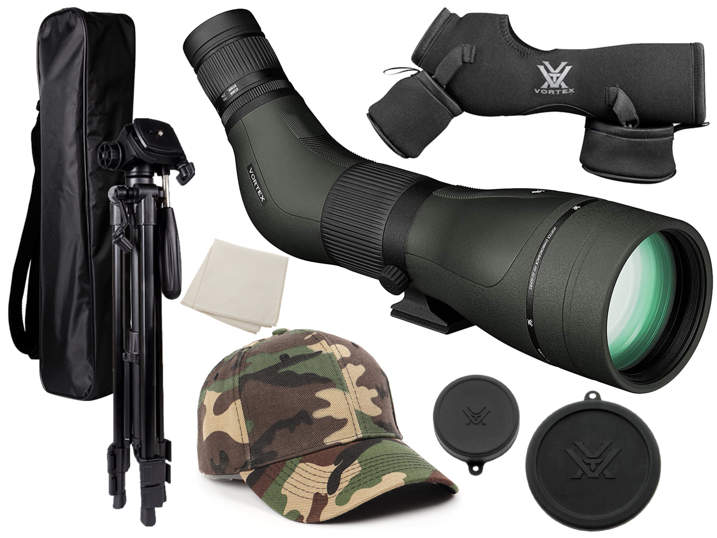 Vortex Optics Diamondback HD Spotting Scope, 20-60x85 with Gift (Tripod+Hat) - DS-85S_Hat-CD_SAB203