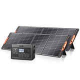 GRECELL Portable Power Station 2400W With Foldable Solar Panel - YCNX0014AGE-US+DYZDB0001AGE*2