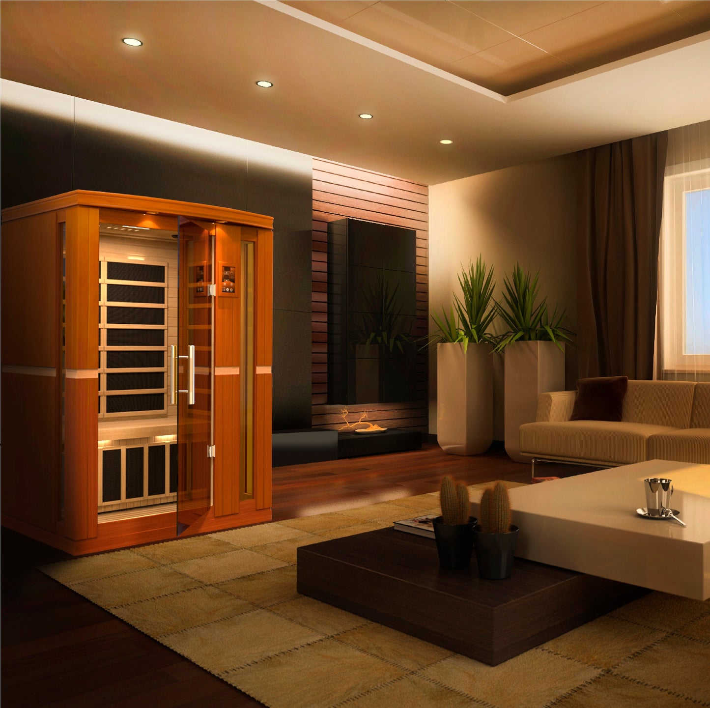 Golden Designs 2 Person Ultra Low EMF Far IR Sauna - DYN-6220-01 Elite