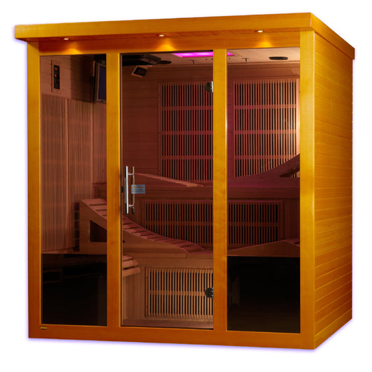 Golden Designs "Monaco" 6 Person Ultra Low EMF Far IR Sauna - DYN-6996-01 Elite
