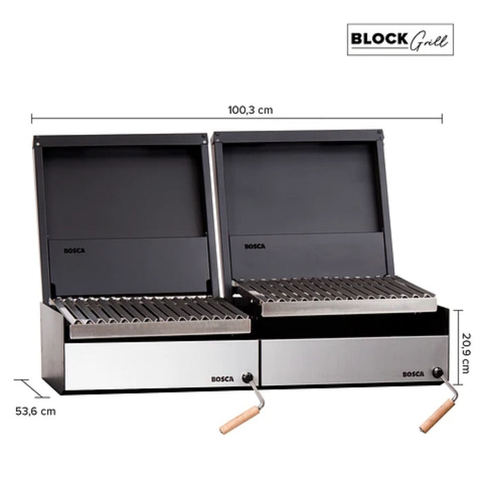 Bosca Pack Block 500 20" + Block 500 20" Built-in Charcoal Grill - 104010041