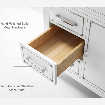 Ancerre Aspen Bathroom Vanity with Sink and Carrara White Marble Top Cabinet Set - VTS-ASPEN-36-W-CW - Backyard Provider