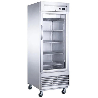 Dukers D28R-GS1 28" Single Glass Door Bottom Mount Reach-In Refrigerator 17.79 Cu. Ft. - D28R-GS1