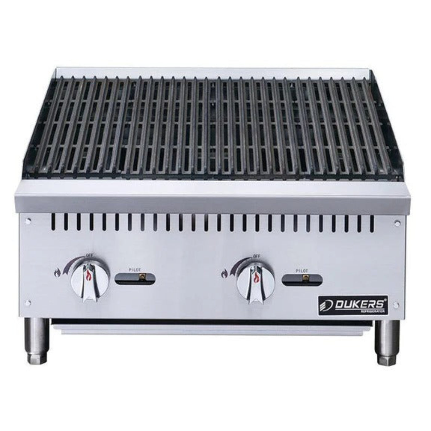 Dukers DCCB24 24" Countertop Gas Radiant Charbroiler with (2) Burners 70,000 BTU - DCCB24