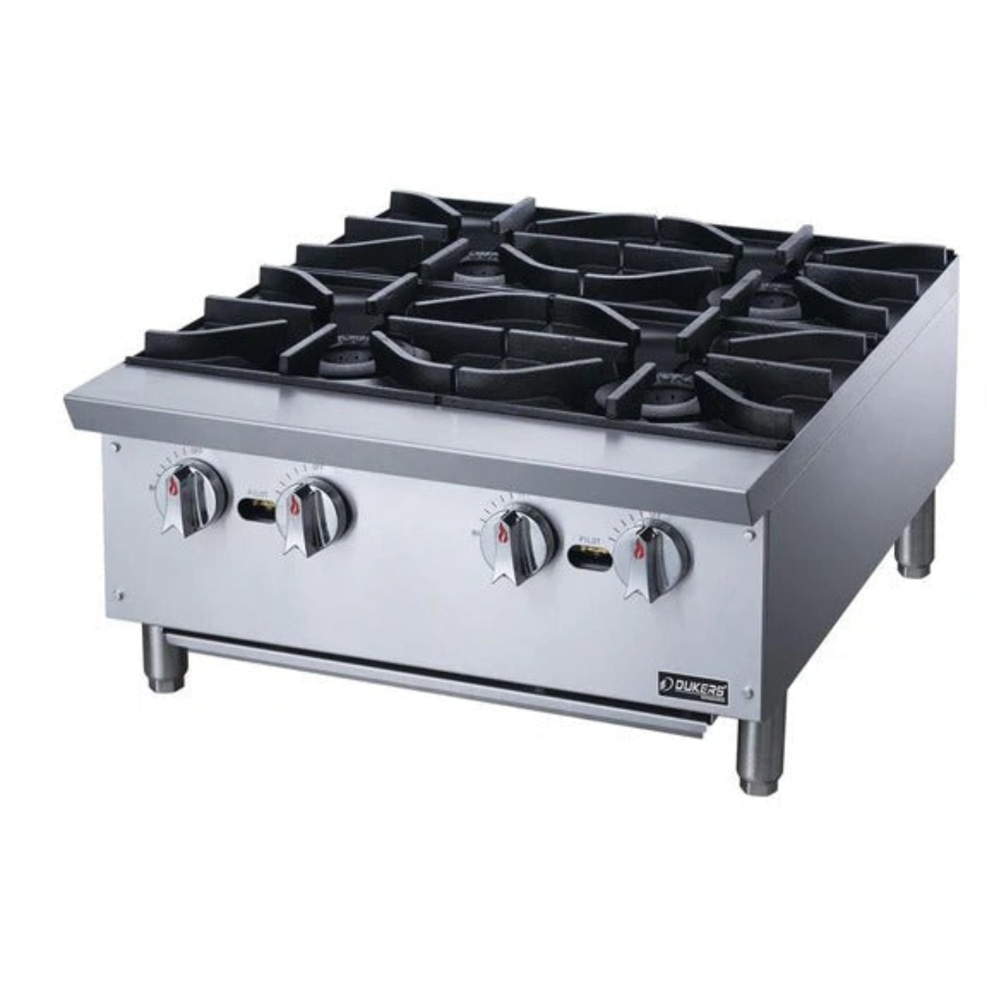 Dukers DCHPA24 24" Gas Countertop Hot Plate with 4 Burner 112,000 BTU - DCHPA24