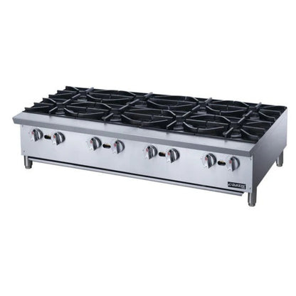 Dukers DCHPA36 36" Gas Countertop Hot Plate with 6 Burner 168,000 BTU - DCHPA36