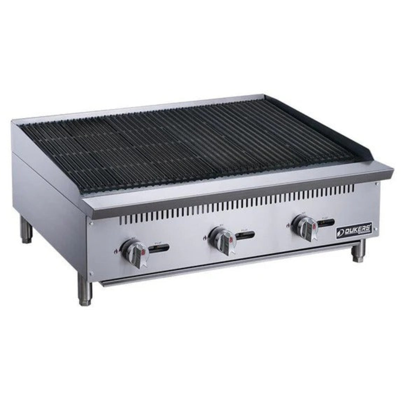 Dukers DCRB36 36" Countertop Gas Radiant/Lava Rock Charbroiler 105,000 BTU - DCRB36