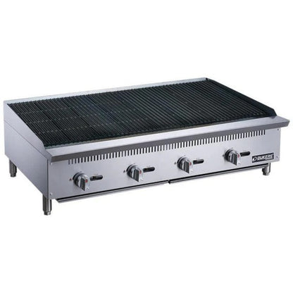Dukers DCRB48 48" Countertop Gas Radiant/Lava Rock Charbroiler 140,000 BTU - DCRB48