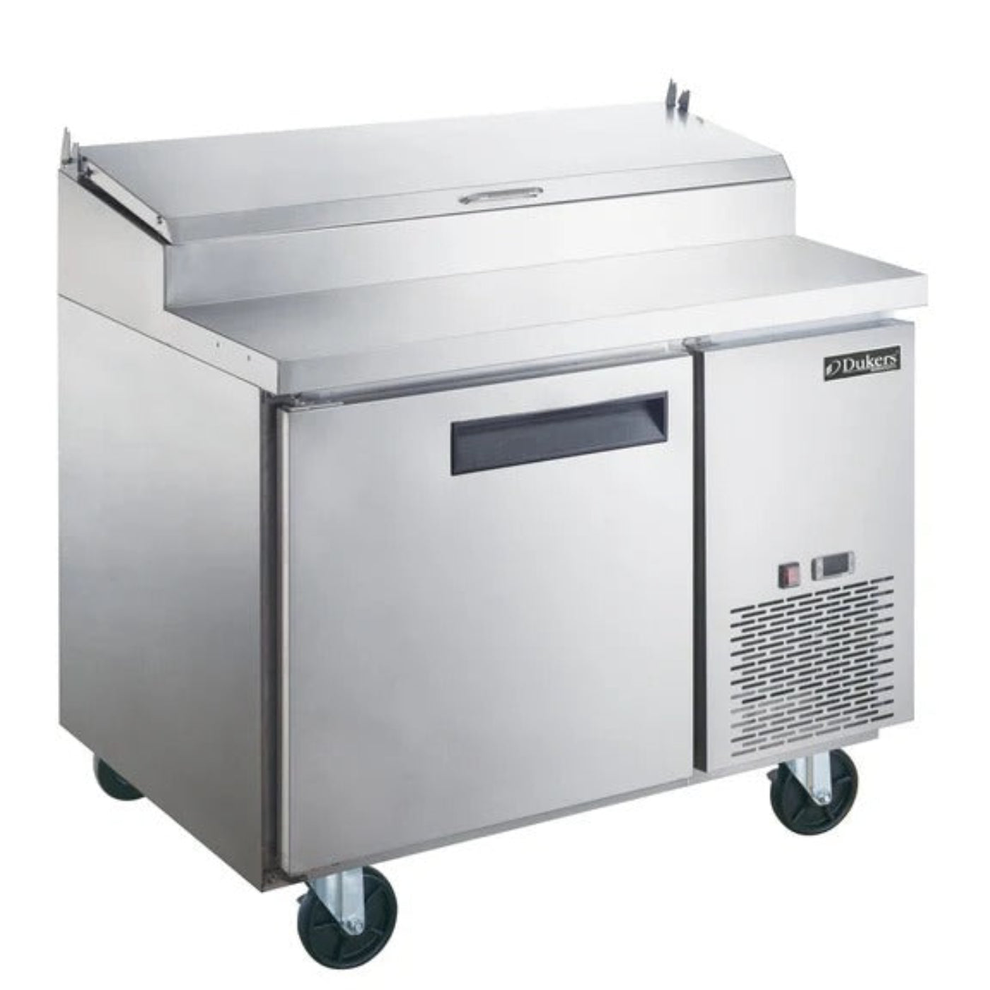 Dukers DPP44 44" 6 pan Pizza Prep Table Refrigerator 9.88 Cu. Ft. - DPP44