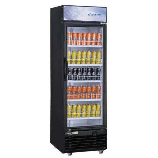 Dukers DSM-12R 25" Single Glass Swing Door Merchandiser Refrigerator 11.47 Cu. Ft. - DSM-12R